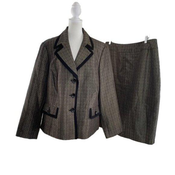 Jones Studio Separates 2 Pc Skirt Jacket Suit Size 16W Metallic Tweed NEW NWT - Picture 1 of 16